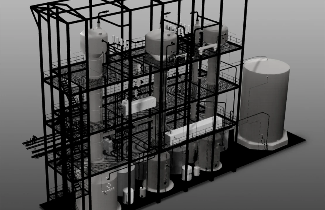 MEAB pulsating U-column installation in industrial facility